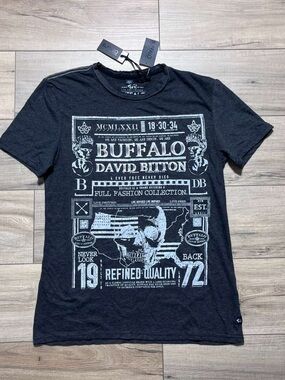 Buffalo David Bitton Men's Graphic Short Sleeve T-Shirt Size Small Black